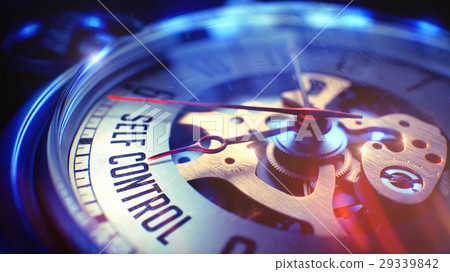 Self Control - Text on Pocket Watch. 3D. Self Control - Text on Pocket Watch. 3D. 29339842