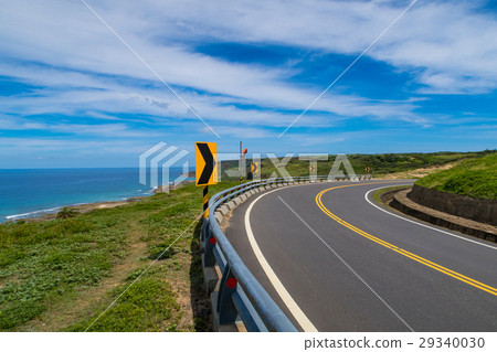 Blue sky strait and road 29340030