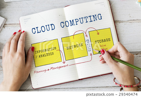 Technology Network Data Management Icon 29340474