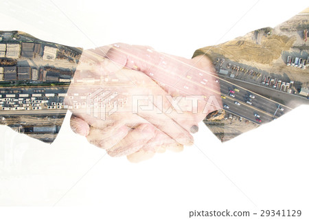 Business handshake and construction Business handshake and construction 29341129