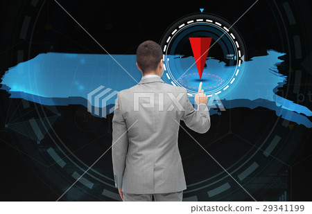 businessman with virtual usa map and pointer businessman with virtual usa map and pointer 29341199