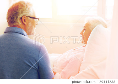 senior couple meeting at hospital ward senior couple meeting at hospital ward 29341288
