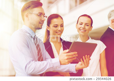 business people with tablet pc computer at office business people with tablet pc computer at office 29344026