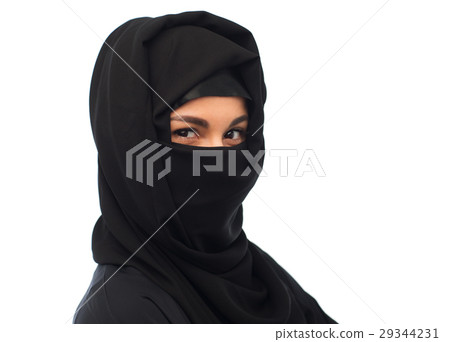 muslim woman in hijab over white background muslim woman in hijab over white background 29344231