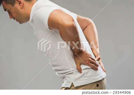 close up of man suffering from backache 29344906