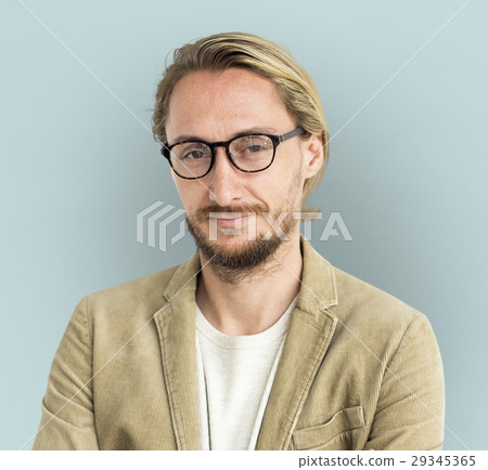 Caucasian Man Serious Focused Portrait Caucasian Man Serious Focused Portrait 29345365