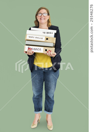 Woman Smiling Happiness Document Hardworking Woman Smiling Happiness Document Hardworking 29346276