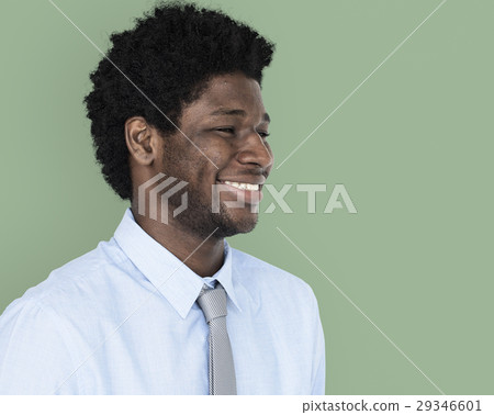 African Descent Man Smiling Side Concept African Descent Man Smiling Side Concept 29346601