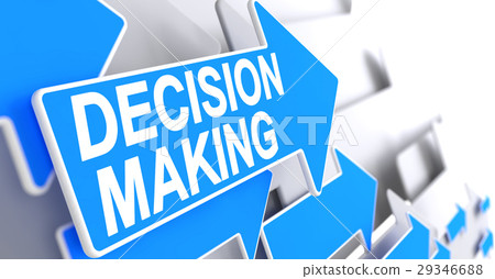 Decision Making - Label on Blue Cursor. 3D. 29346688