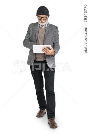 Senior Adult Man Digital Tablet Technology Senior Adult Man Digital Tablet Technology 29346776