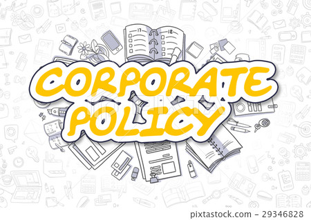 Corporate Policy - Doodle Yellow Text. Business 29346828