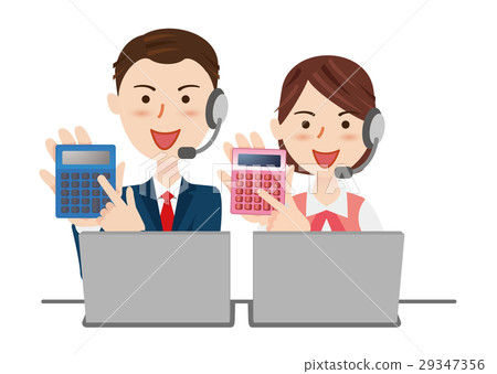 Male and female operator 29347356