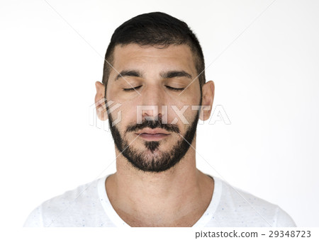 Middle Eastern Close Eyes Peaceful Calm Studio Portrait Middle Eastern Close Eyes Peaceful Calm Studio Portrait 29348723