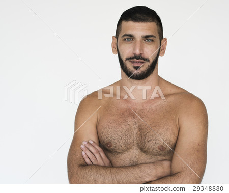 Middle Eastern Man Bare Chest Studio Portrait Middle Eastern Man Bare Chest Studio Portrait 29348880