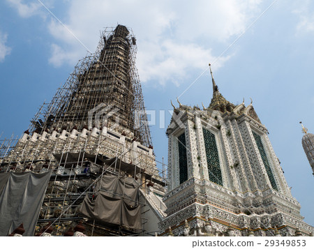 Stupa at Wat Arun Temple in Bangkok, Thailand Stupa at Wat Arun Temple in Bangkok, Thailand 29349853