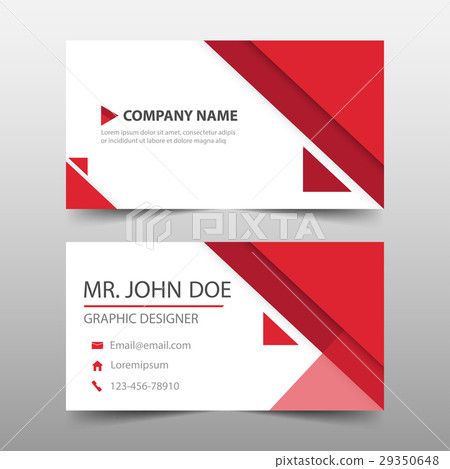 Red triangle corporate business card template Red triangle corporate business card template 29350648