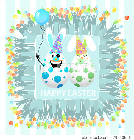 EASTER happiness. Rabbits two with a funny 29350666