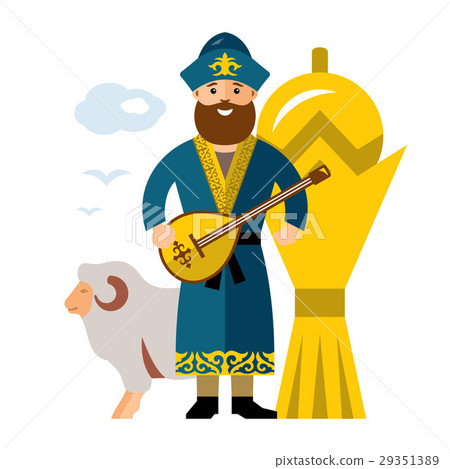 Vector Kazakh Man. Historical clothes. Kazakhstan Vector Kazakh Man. Historical clothes. Kazakhstan 29351389