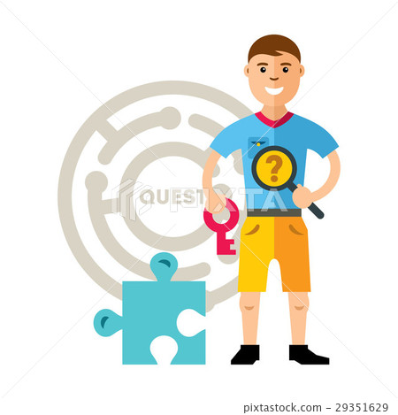 Vector Quest room and man.  29351629