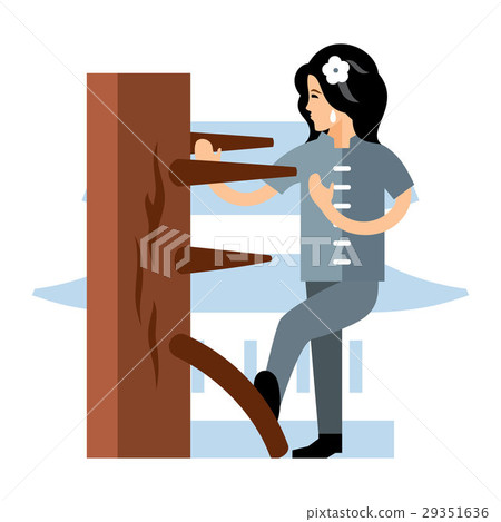 Vector Wing Chun kung fu Woman Vector Wing Chun kung fu Woman 29351636
