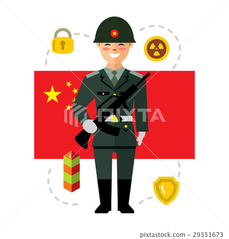 Vector Army of China. - Stock Illustration [29351673] - PIXTA