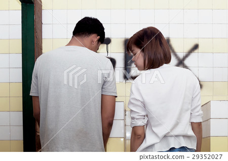 pretty woman to peek young man urinating 29352027