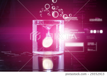 Coin sinking in the glass of water 29352913