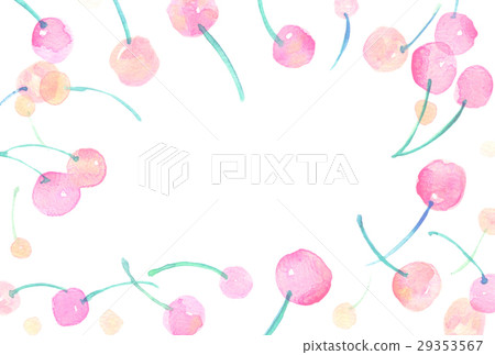 Background material Water color cherries 29353567