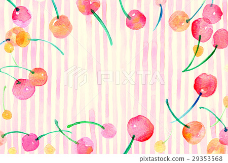 Background material Water color cherries 29353568