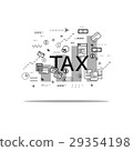 Line Art Flat Style Design Set of tax payment  29354198
