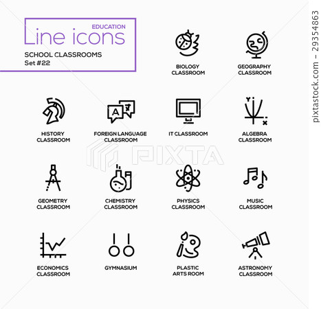 School Classrooms - modern vector single line School Classrooms - modern vector single line 29354863