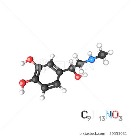 Adrenaline model molecule. Isolated on white. 29355081
