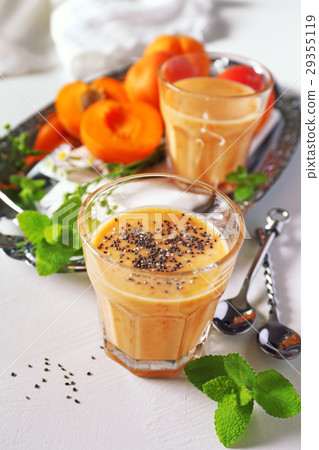 Apricot smoothie and chia seeds Apricot smoothie and chia seeds 29355119