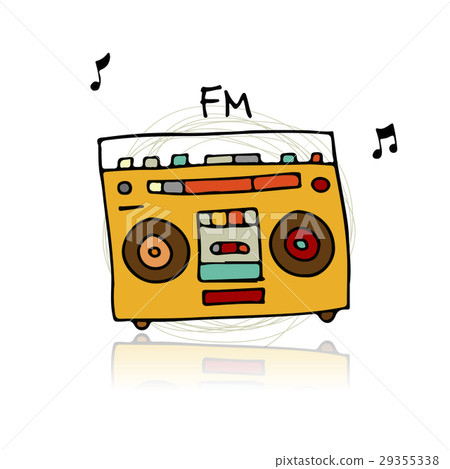 Vintage radio, sketch for your design Vintage radio, sketch for your design 29355338