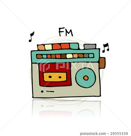 Vintage radio, sketch for your design Vintage radio, sketch for your design 29355339