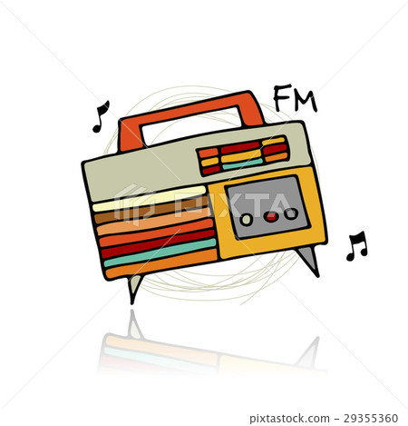 Vintage radio, sketch for your design Vintage radio, sketch for your design 29355360