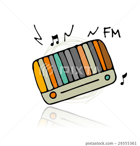 Vintage radio, sketch for your design Vintage radio, sketch for your design 29355361