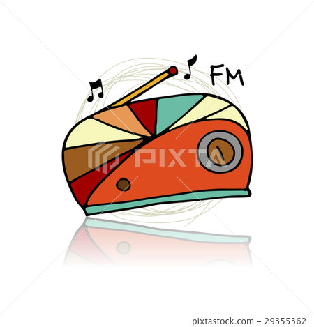 Vintage radio, sketch for your design Vintage radio, sketch for your design 29355362