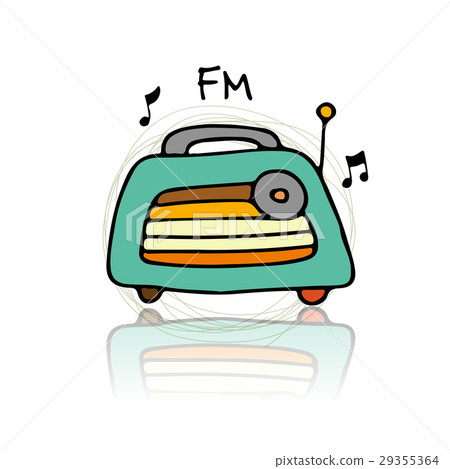 Vintage radio, sketch for your design Vintage radio, sketch for your design 29355364