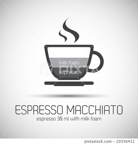 Cup of espresso macchiato, simple vector icons 29356411