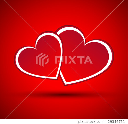 Valentines cards with two hearts 29356731