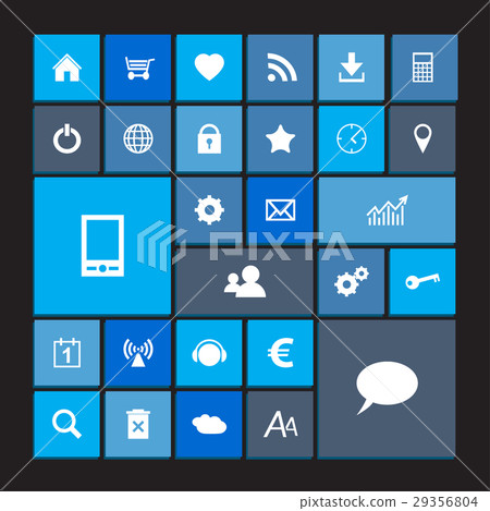 Set of blue metro icons Set of blue metro icons 29356804