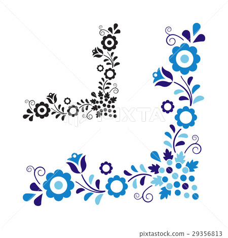 Traditional folk ornament isolated on white backgr 29356813