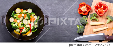stir fried vegetables in a wok stir fried vegetables in a wok 29357473