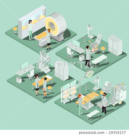 Set of 3D flat isometric illustrations of medical Set of 3D flat isometric illustrations of medical 29358157
