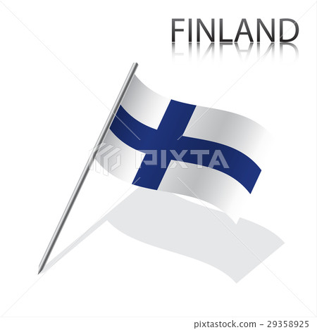 Realistic Finnish flag, vector illustration 29358925