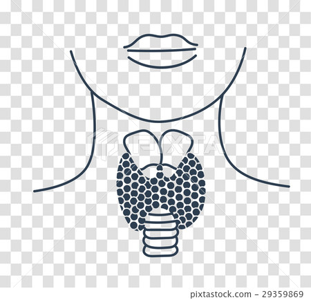 silhouette icon of thyroid structure 29359869