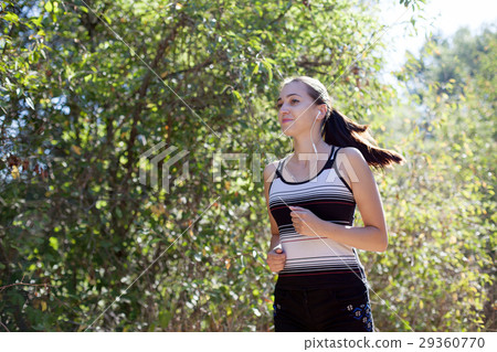 girl goes in for sports runs in forest girl goes in for sports runs in forest 29360770