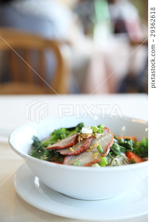 Noodle and dumpings with red pork Noodle and dumpings with red pork 29362618