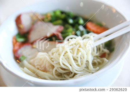 Noodle and dumpings with red pork Noodle and dumpings with red pork 29362620
